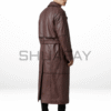 SHUAFAY Gothic Luxe Trench Coat – Rear View Premium Cowhide Leather Coat for Men