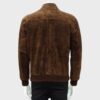 SHUAFAY Vintage Brown Leather Bomber Jacket with Ribbed Cuffs and Collar, Premium biker gear for a classic masculine style.