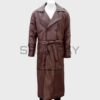 SHUAFAY Gothic Luxe Trench Coat – Men’s Cowhide Leather Double-Breasted Long Coat