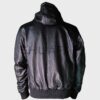 ShuaFAY Leather Biker Jacket with Hood, premium black genuine leather, stylish and durable outerwear for motorcycle enthusiasts and fashion lovers. Perfect for edgy, luxury streetwear looks.