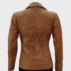 SHUAFAY Genuine Leather Biker Jacket in Tan with Zipper Detailing, premium craftsmanship, and timeless style. Perfect for luxury motorcycle enthusiasts and fashion-forward lifestyles.