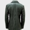 SHUAFAY Leather Biker Jacket full back view, premium black leather, tailored fit, stylish and durable, perfect for motorcycle enthusiasts and luxury fashion.