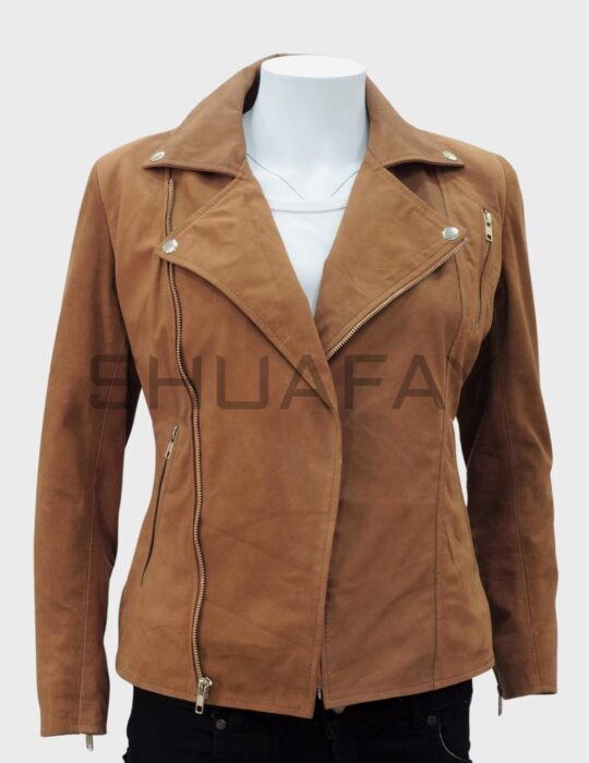SHUAFAY Leather Biker Jacket with Silver Zippers, stylish and premium for luxury biker lifestyle.