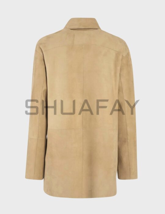 SHUAFAY Luxury Leather Long Coat.