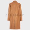 SHUAFAY Leather Trench Coat in Tan - Luxury biker gear and lifestyle statement piece with premium leather, timeless design, and rugged sophistication. Perfect for urban chic and outdoor adventures.