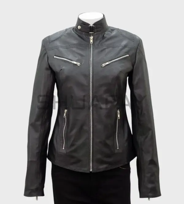 Sheepskin Elegance Minimalistic Leather Jacket for Women