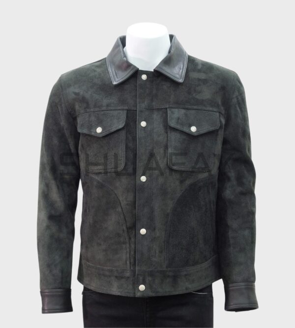 Timeless Tone Suede Jacket for Men – Minimalistic Lambskin Leather Design