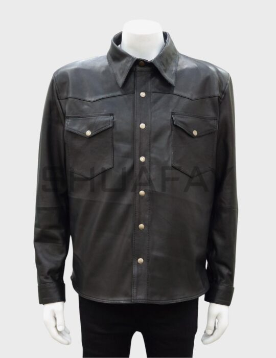 Vanguard leather Shirt for men