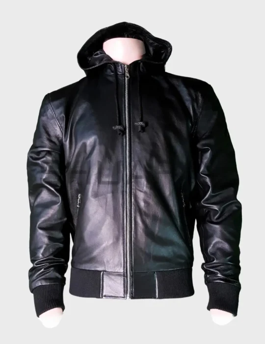 Voyager Hoodie Lambskin Leather Jacket for Men