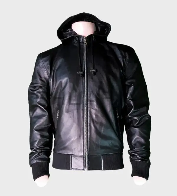 Voyager Hoodie Lambskin Leather Jacket for Men