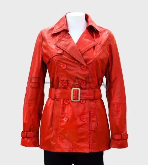 Dominique Long Leather Coat for Women