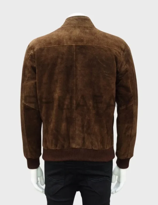 Velour Crest Premium Suede Bomber Jacket for Men