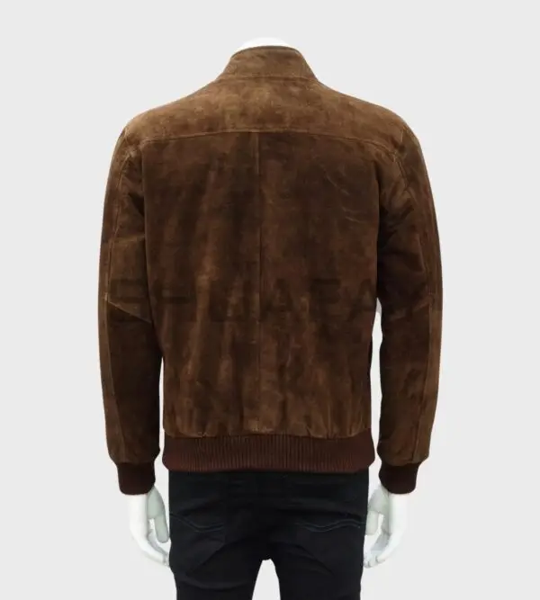 Velour Crest Premium Suede Bomber Jacket for Men