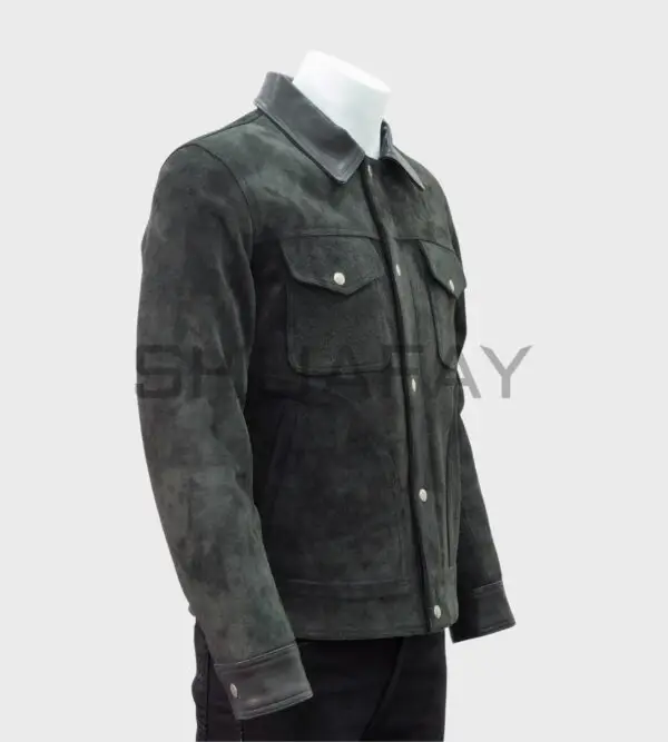 Timeless Tone Suede Jacket for Men – Minimalistic Lambskin Leather Design