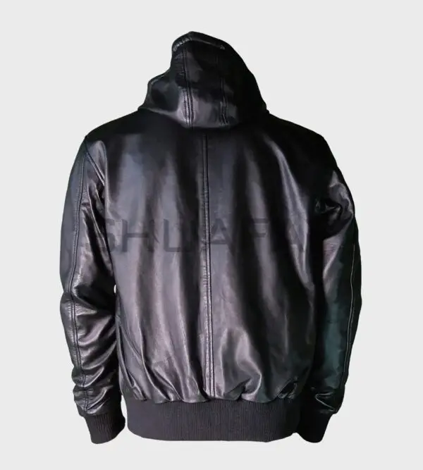 Voyager Hoodie Lambskin Leather Jacket for Men