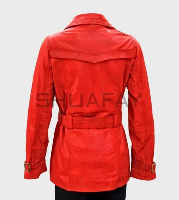 Dominique Long Leather Coat for Women