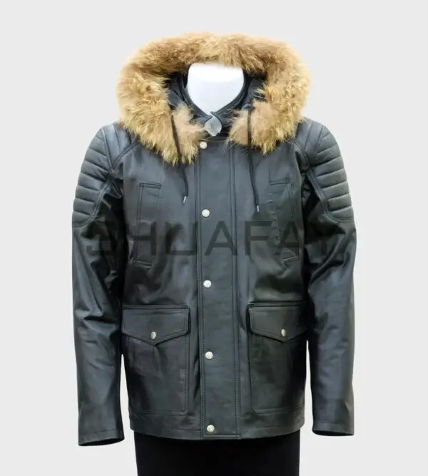 Haven Luxe Lambskin Leather Jacket with Fur-Lined Hoodie