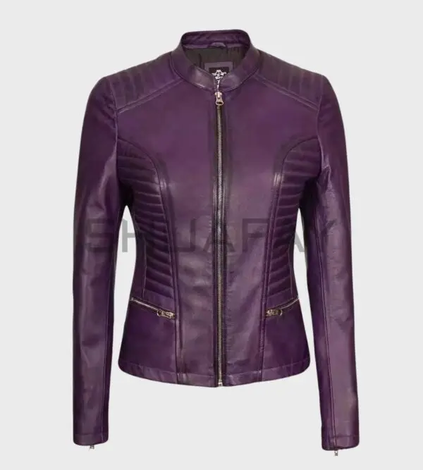 Radiant Stripe Lambskin Jacket for Women