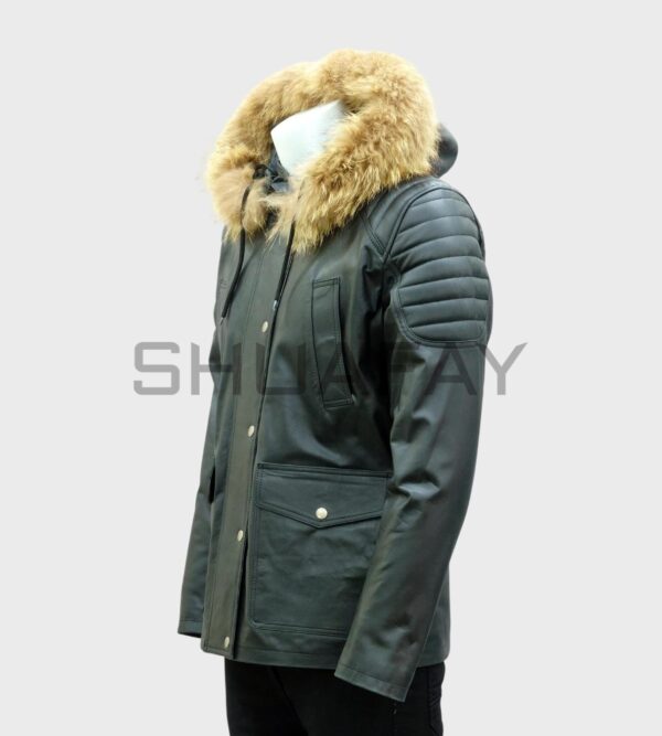 Haven Luxe Lambskin Leather Jacket with Fur-Lined Hoodie