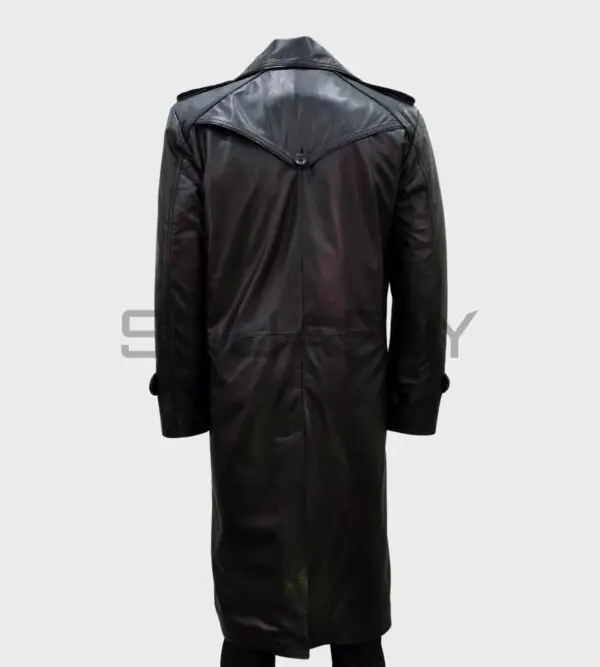 Shadow Enigma Gothic Leather Trench Coat