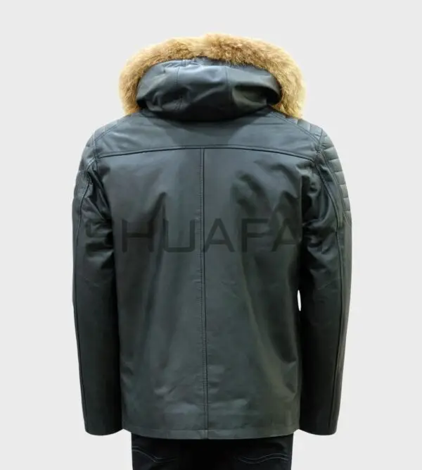 Haven Luxe Lambskin Leather Jacket with Fur-Lined Hoodie