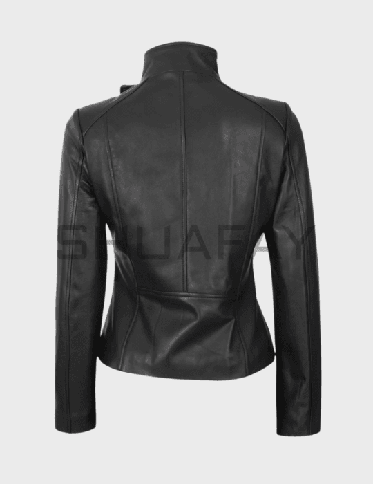 Nexa Curve Lambskin Minimalistic Leather Jacket for Women