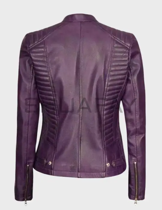 Radiant Stripe Lambskin Jacket for Women