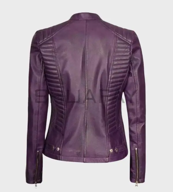 Radiant Stripe Lambskin Jacket for Women