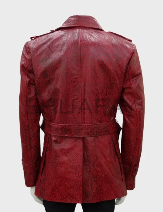 Croc Regal Crocodile Texture Lambskin Leather Prince Coat