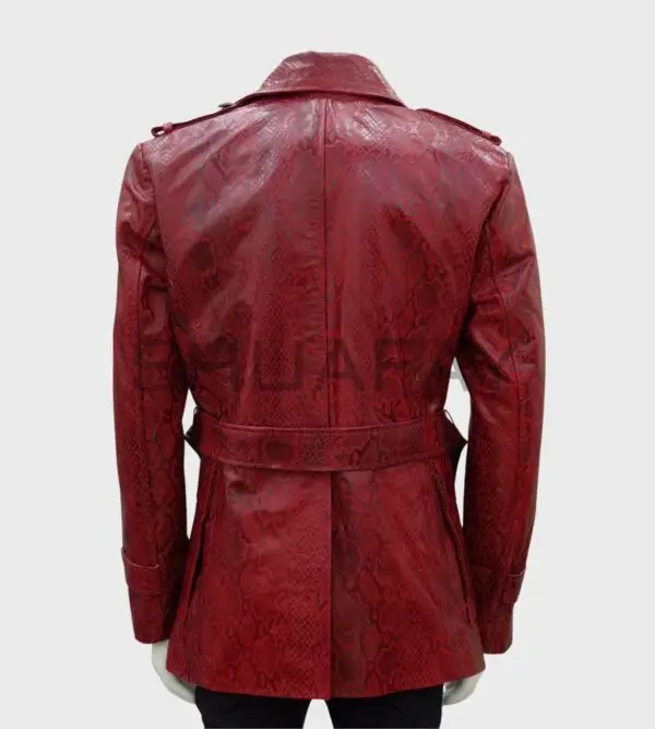 Croc Regal Crocodile Texture Lambskin Leather Prince Coat