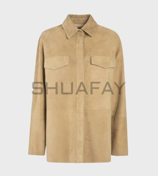 Auriana Lambskin Suede Shirt Jacket