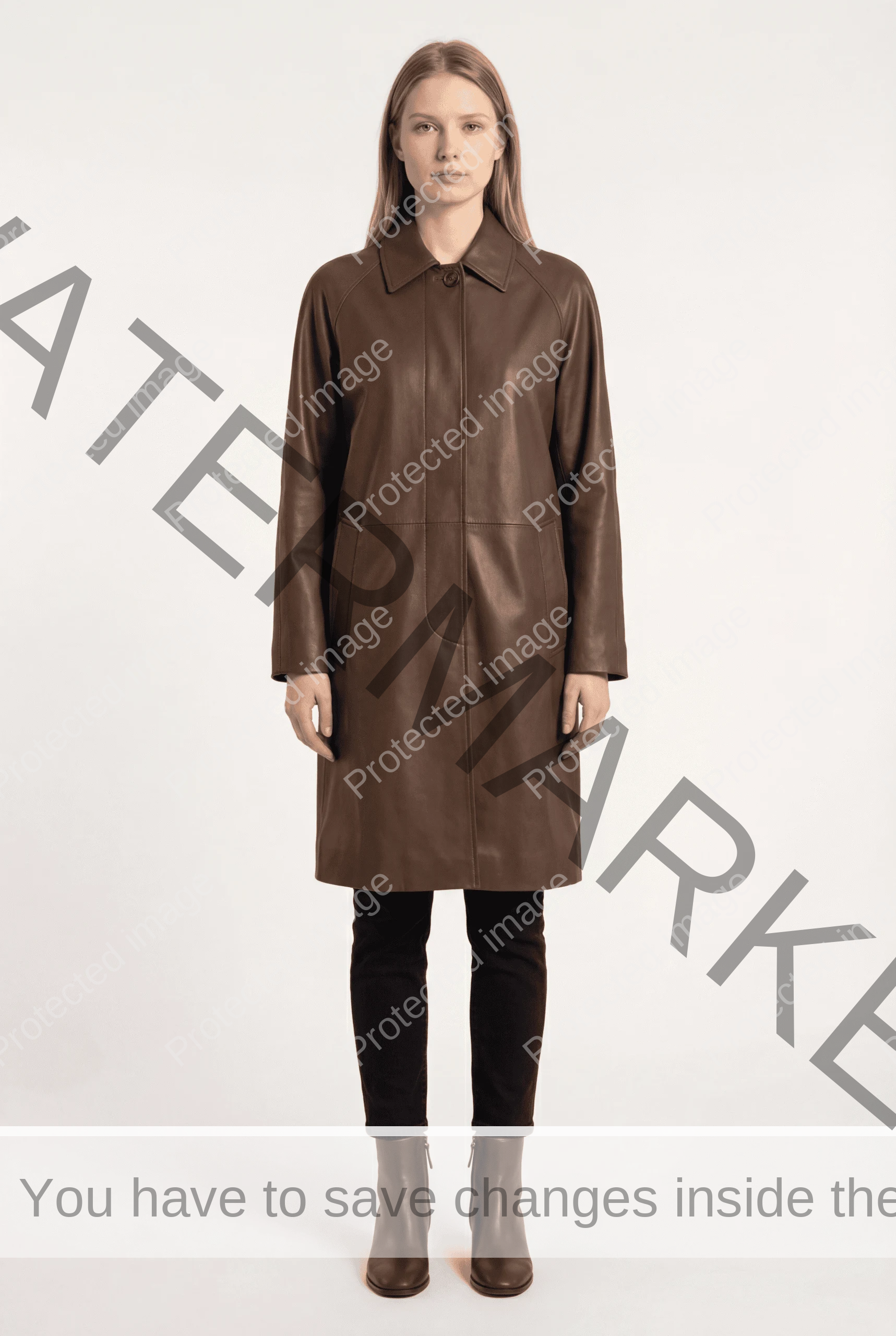 Marcellina Lambskin Car Coat Dark Brown