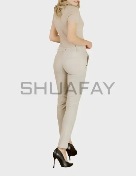 Opulence Mid-Rise Suede Pants – premium lambskin suede, mid-rise waist, and straight-leg design.