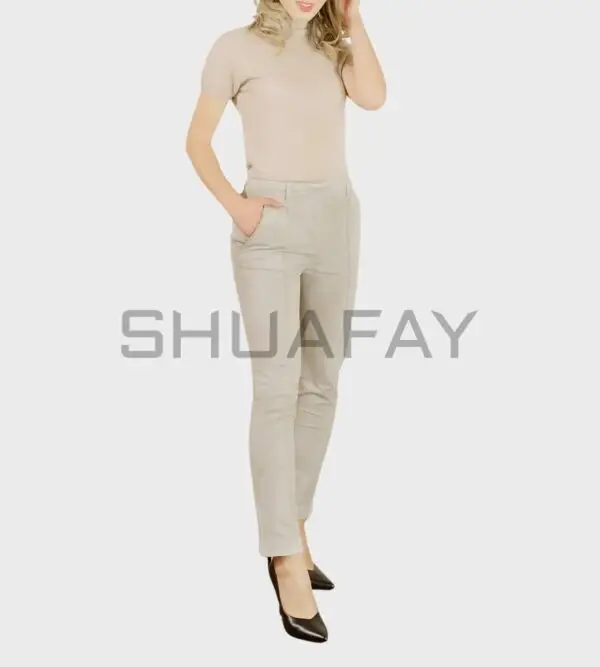 Opulence Mid-Rise Suede Pants – premium lambskin suede, mid-rise waist, and straight-leg design.