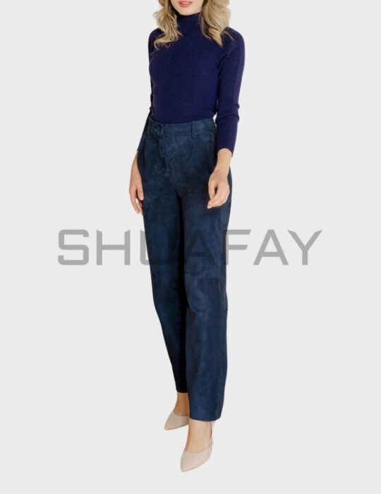 Velour High-Waist Suede Pants