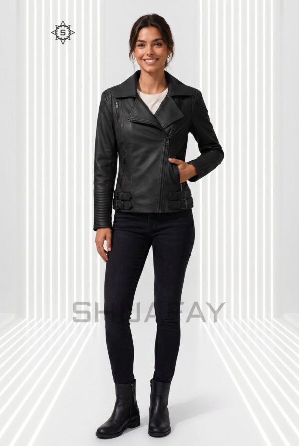 Brando Grace Leather Jacket Women Black Front