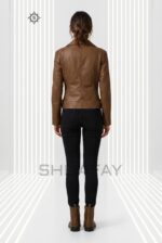 Brando Grace Leather Jacket Women Brown Back