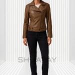 Brando Grace Leather Jacket Women Brown Front