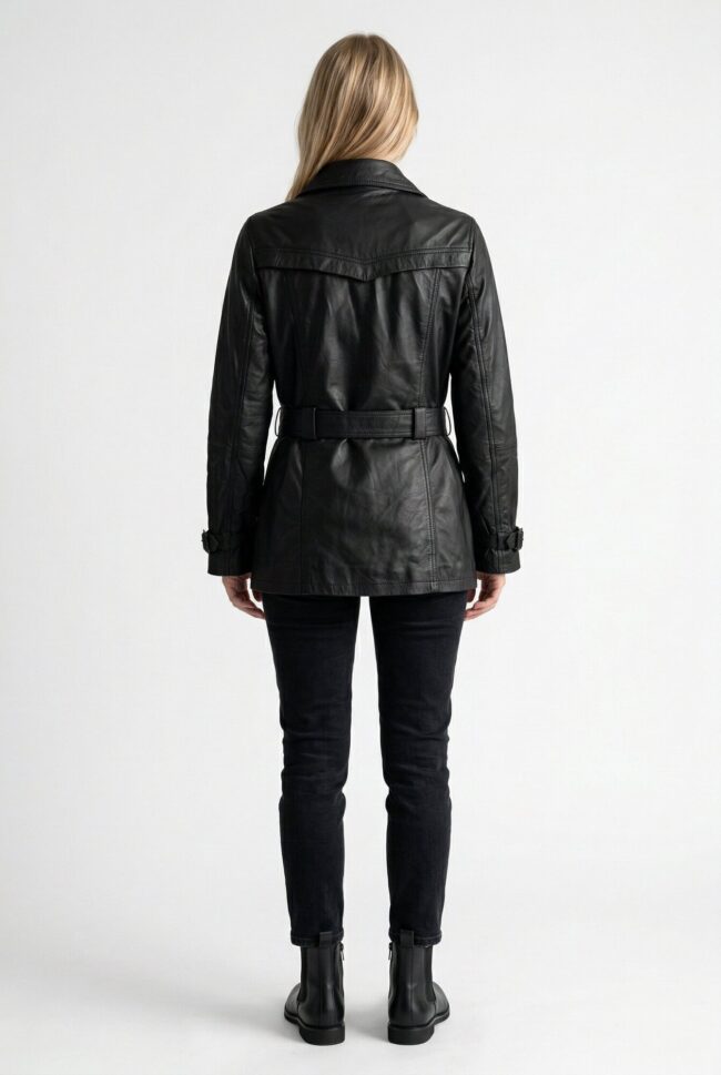 Dominique Leather Coat – Women - Image 2