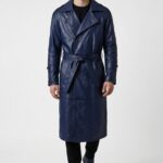 Gothic Luxe Trench Coat Men Black Front