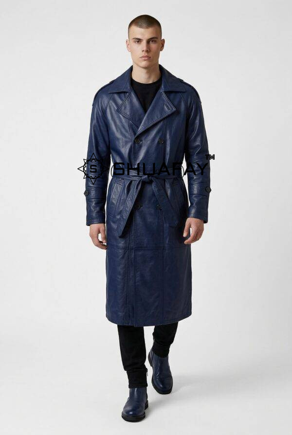 Gothic Luxe Trench Coat Men Black Front