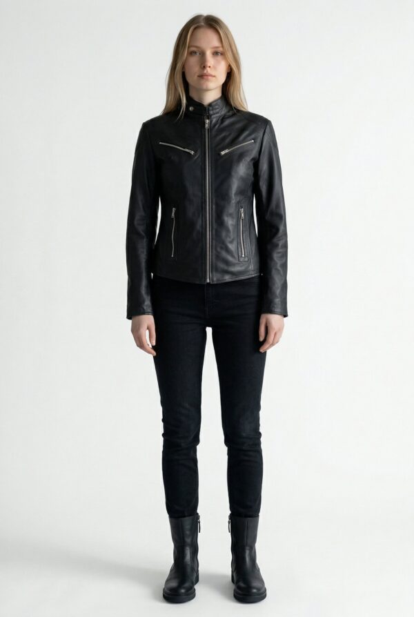 Sheepskin Elegance Jacket Women Black Front