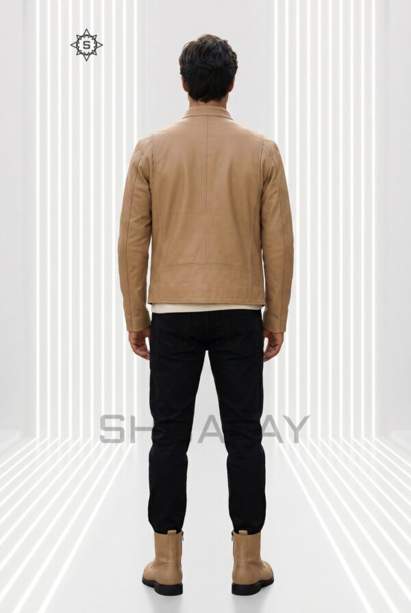 Swift Guard Biker Jacket Men Tan Back
