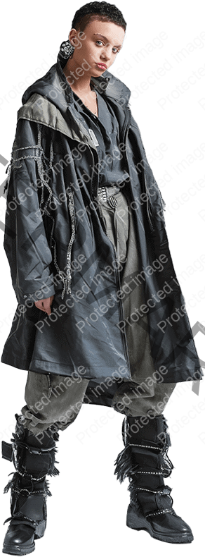 SHUAFAY Leather Biker Coat with Chain Detailing, Premium Leather Motorcycle Jacket for Luxury Biker Style.